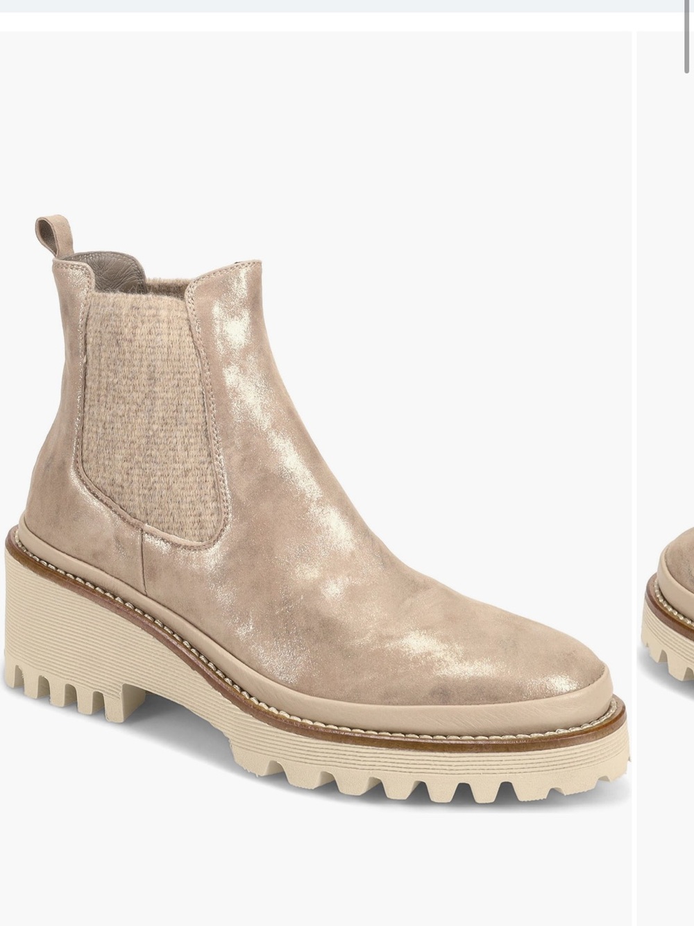 Ron White Emmaline leather and cashmere fabric Chelsea ankle boots